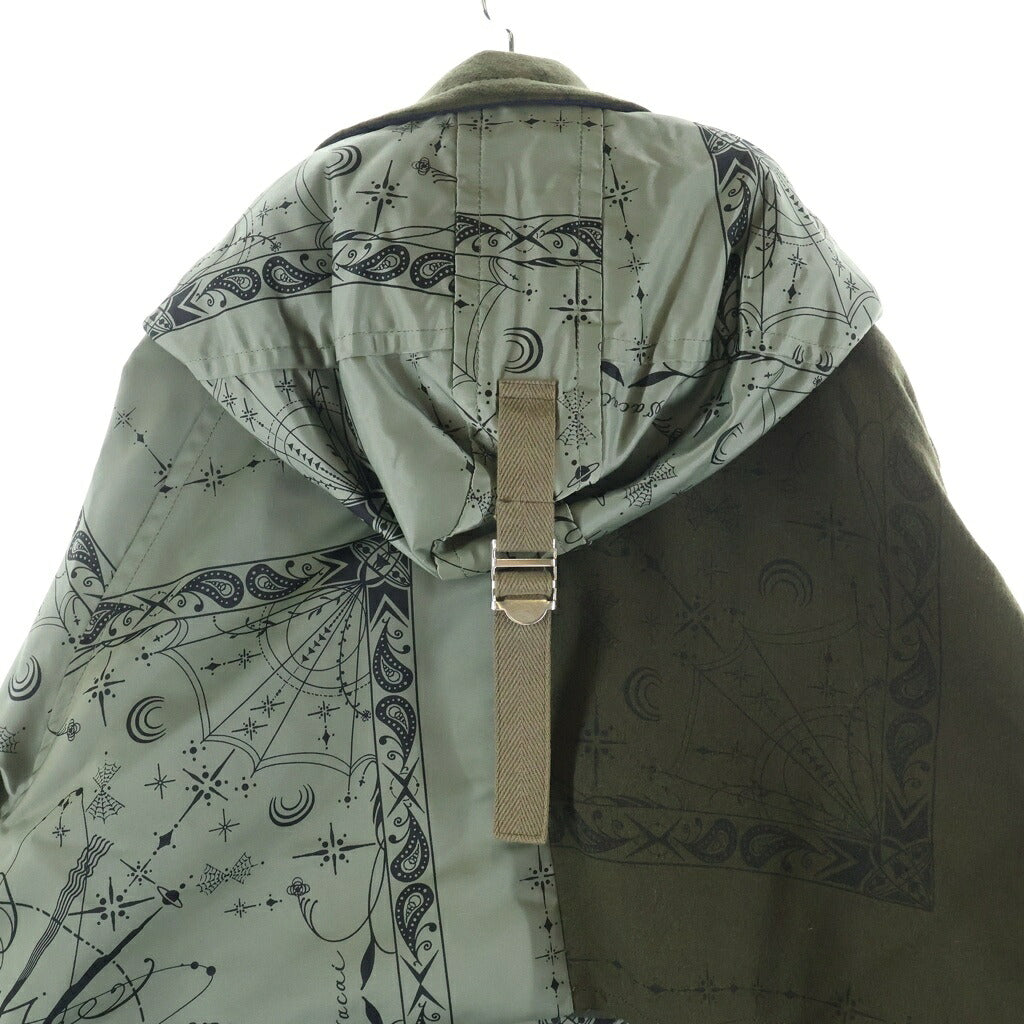 Sacai(サカイ) 20AW ×Dr.Woo Bandana Print Coat ×ドクターウー バンダナプリント コート カーキ 20-02327M