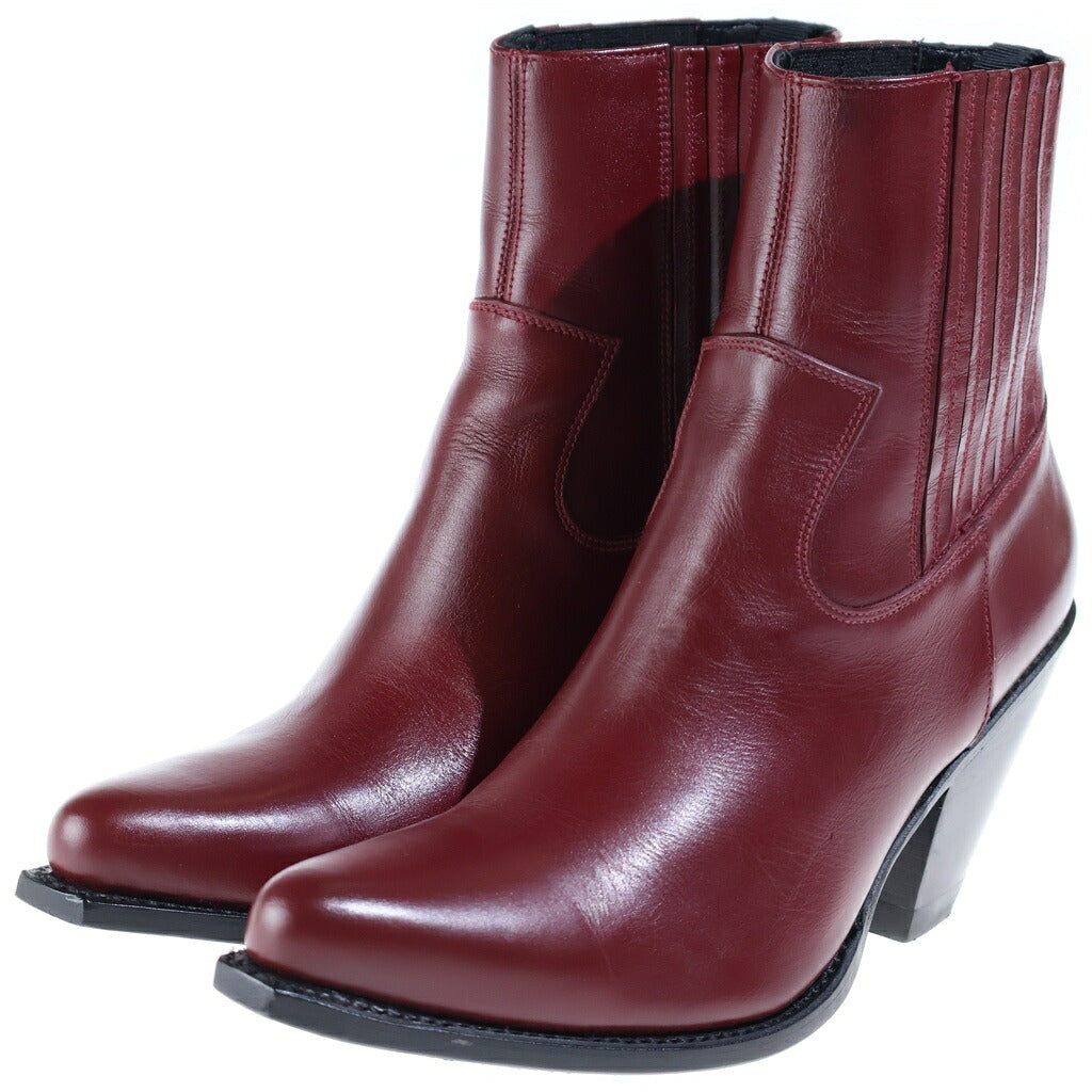 CELINE(セリーヌ) カーフスキン ウエスタンヒールブーツ レディース バーガンディ 329493190C.