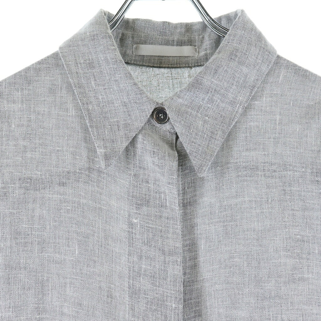 MM6 Maison Margiela(エムエムシックスメゾンマルジェラ) 15SS オーバーサイズ リネン混 長袖シャツワンピース グレー レディース S32AA0094