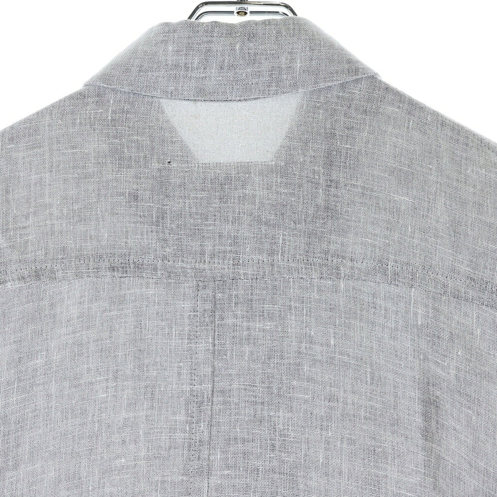 MM6 Maison Margiela(エムエムシックスメゾンマルジェラ) 15SS オーバーサイズ リネン混 長袖シャツワンピース グレー レディース S32AA0094