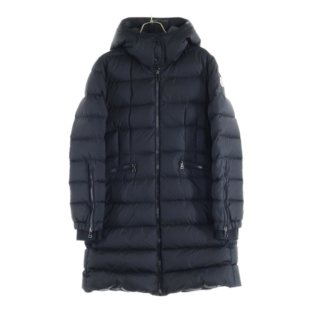 MONCLER(モンクレール) 20AW BETULONG ベチュロング ワッペンロゴ フーデッド ジップアップ ダウン ロング ジャケット コート ブラック レディース F20931C56300 C0063