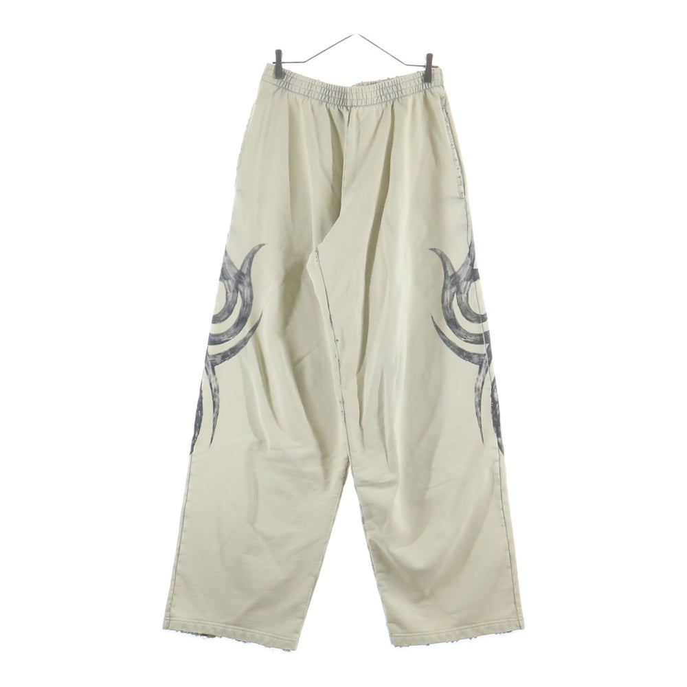 BALENCIAGA(バレンシアガ) Baggy Sweatpants トライバルパターン ワイドバギースウェットパンツ ベージュ 803266