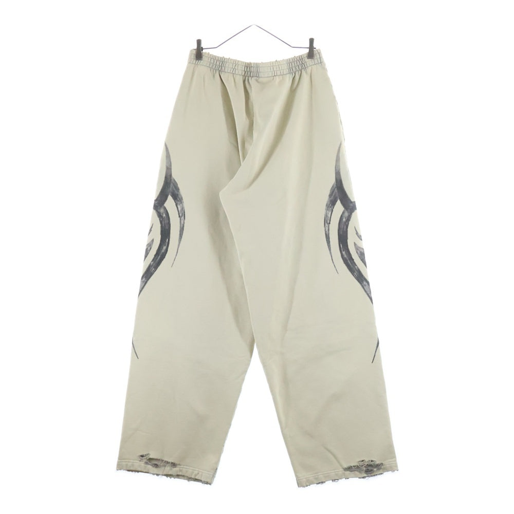 BALENCIAGA(バレンシアガ) Baggy Sweatpants トライバルパターン ワイドバギースウェットパンツ ベージュ 803266