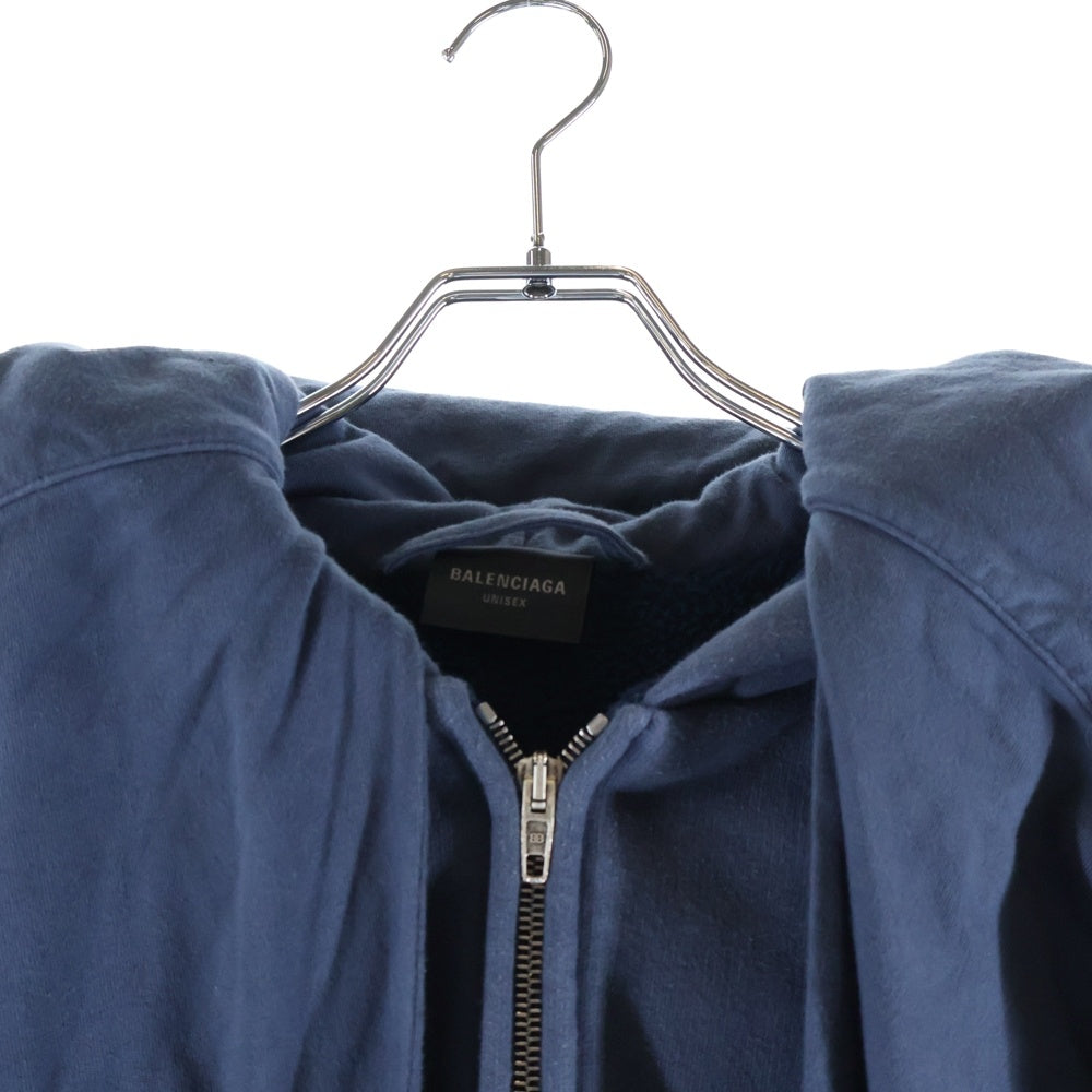BALENCIAGA(バレンシアガ) ICON INCOGNITO ZIP-UP HOODIE ユニティスポーツアイコン インコグニートレイヤード ジップアップパーカー ネイビー 794030