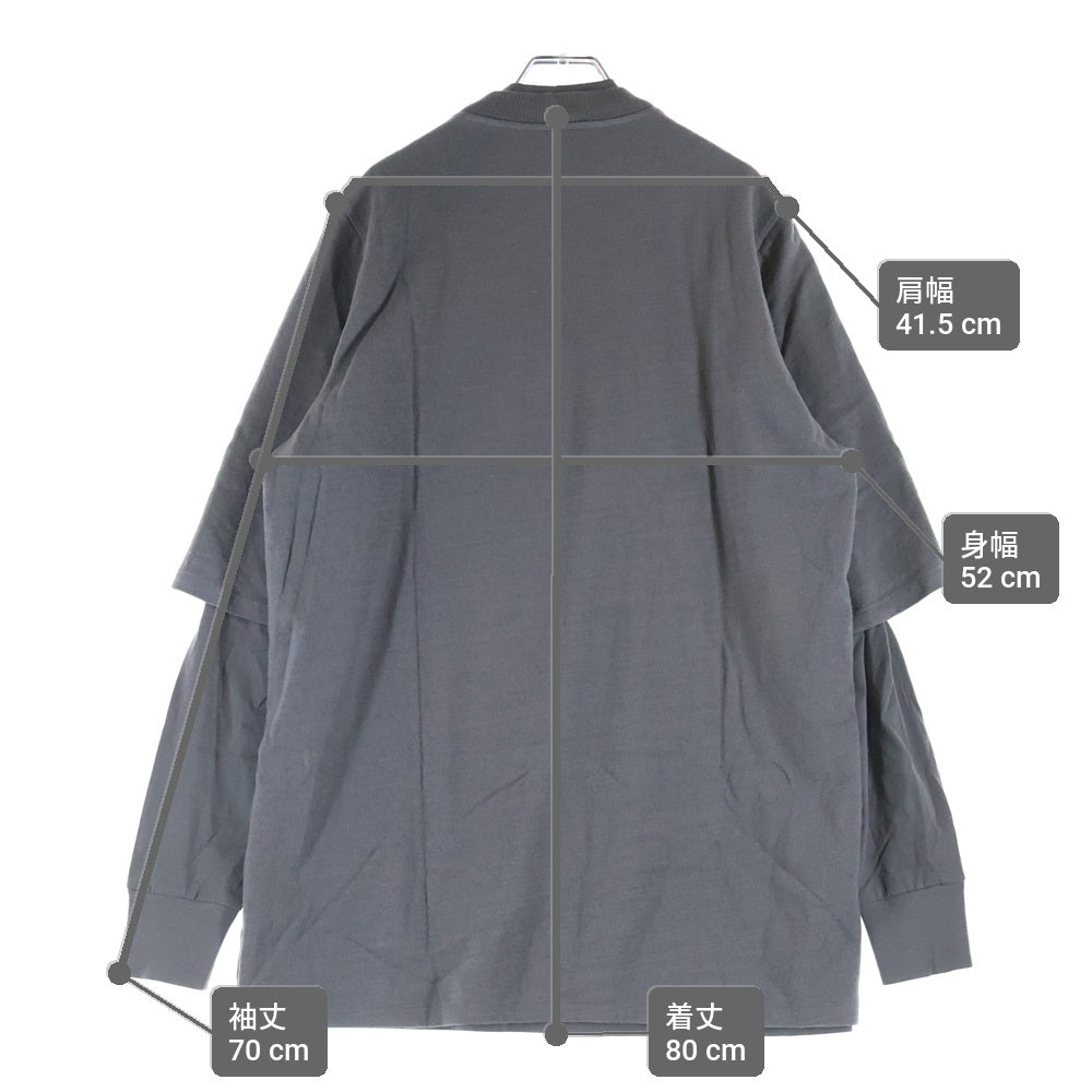 DRKSHDW(ダークシャドウ) 18AW クルーネックコットン長袖レイヤードTシャツ カットソー グレー DU18F7269-BGRN
