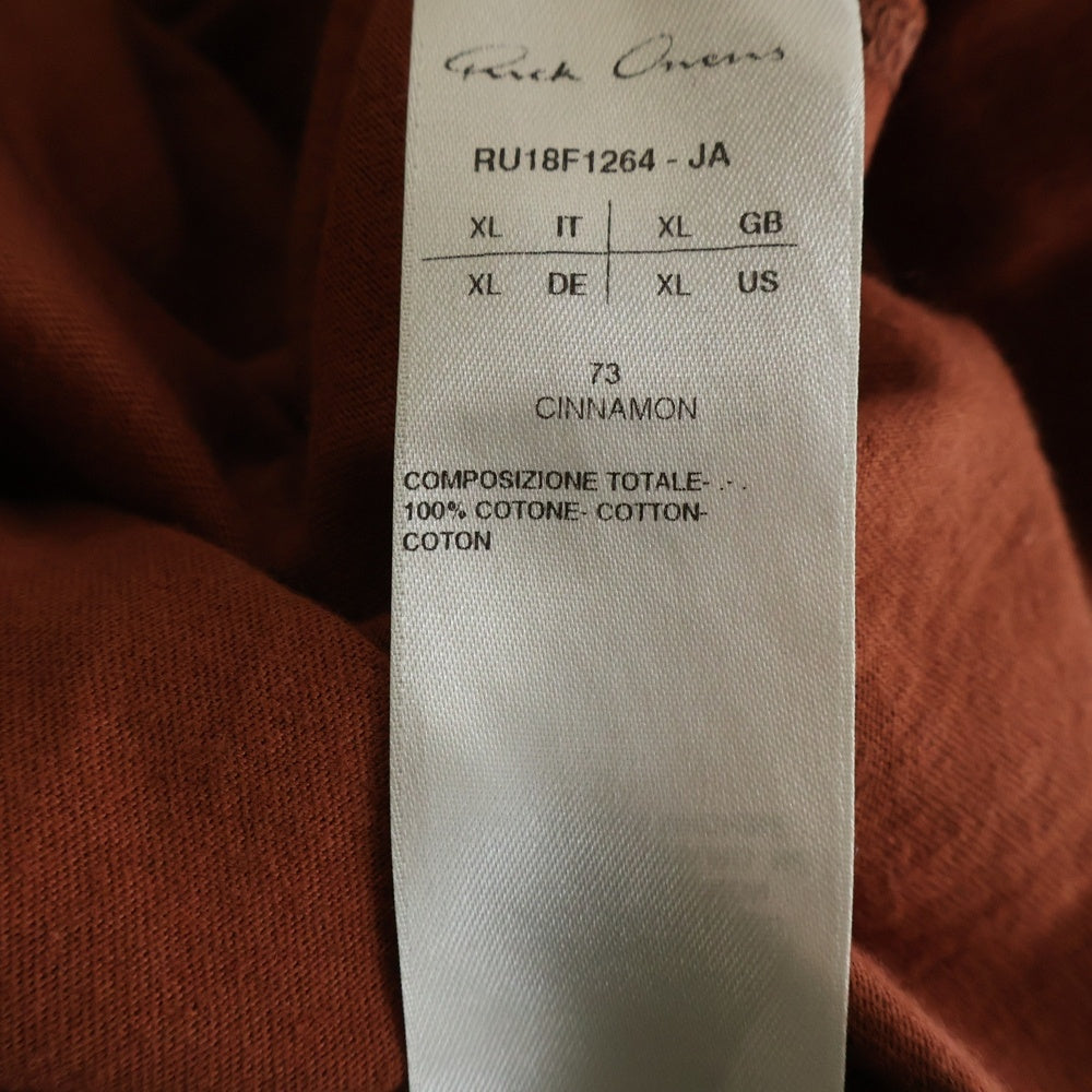 Rick Owens(リックオウエンス) 18AW クルーネック 半袖コットンTシャツ カットソー オレンジ RU18F1264-JA