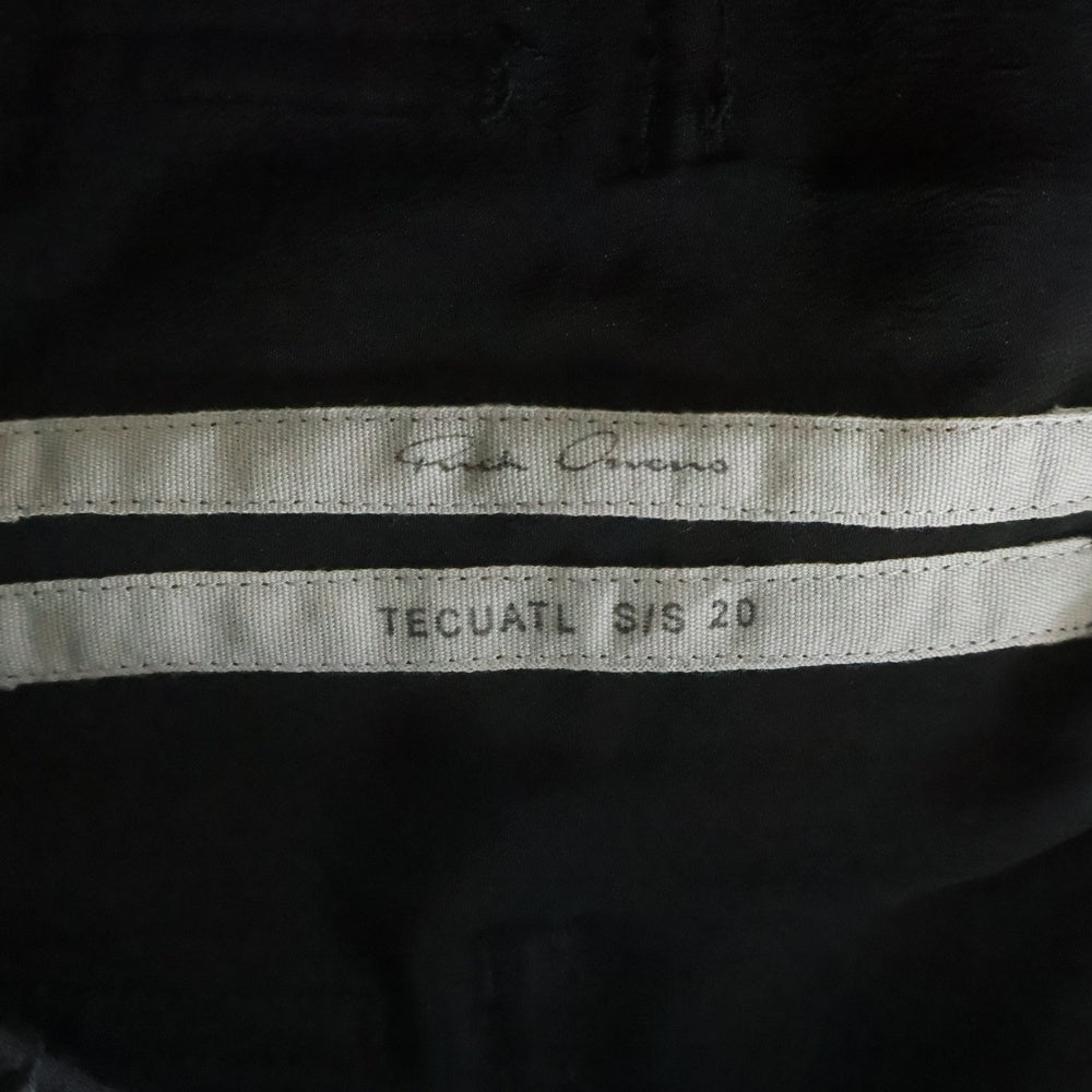 Rick Owens(リックオウエンス) 20SS Drawstring Cropped Pant ドローストリングクロップドパンツ ブラック RU20S7381-CC