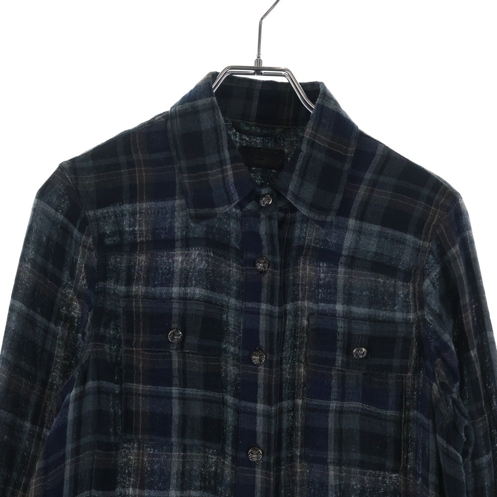 CHROME HEARTS(クロムハーツ) ロング丈 チェックシャツワンピース マルチ レディース