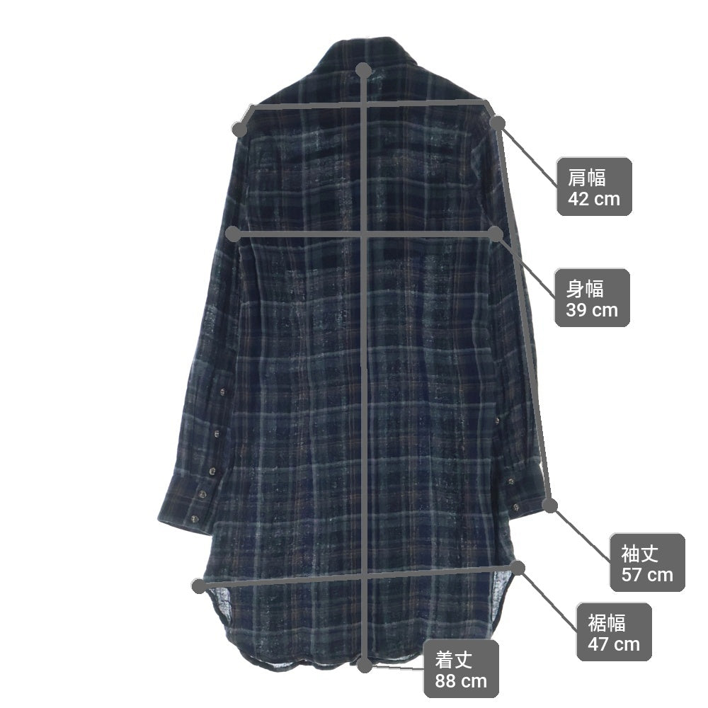 CHROME HEARTS(クロムハーツ) ロング丈 チェックシャツワンピース マルチ レディース