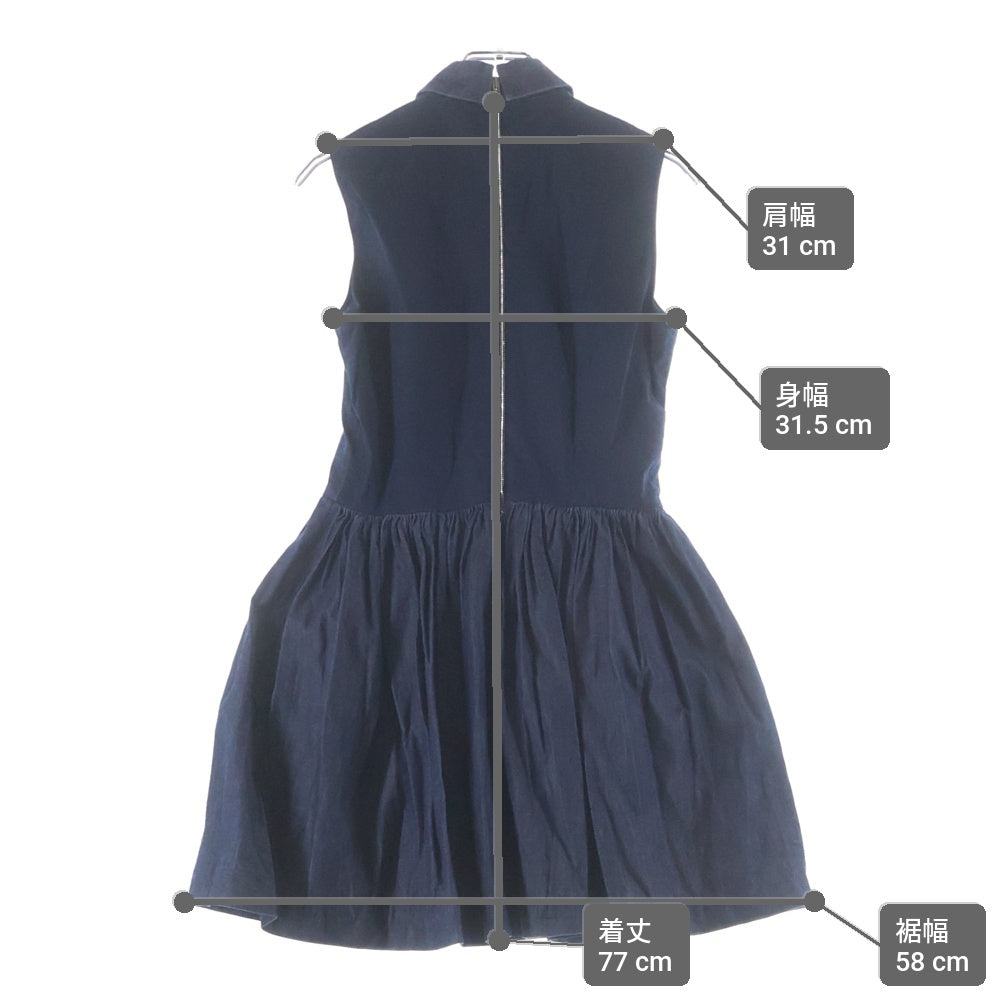 miumiu(ミュウミュウ) レギュラーカラー ギャザー デニム ワンピース ドレス レディース インディゴ GWA036