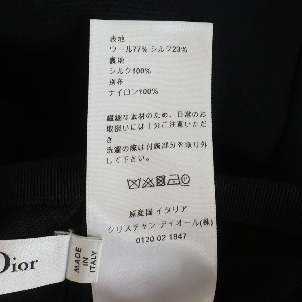 Christian Dior(クリスチャンディオール) ベルト付 シルク ロングサーキュラースカート レディース ブラック 151J21A1166