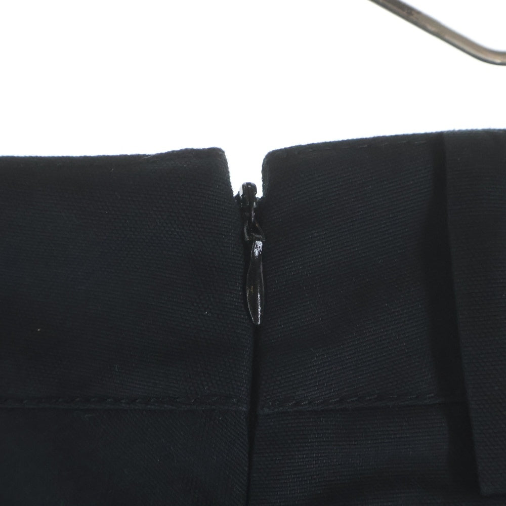 PRADA(プラダ) Re Nylon トライアングルロゴ プレート ワンプリーツ テクニカルキャンバススカート レディース ブラック 21H940 S231