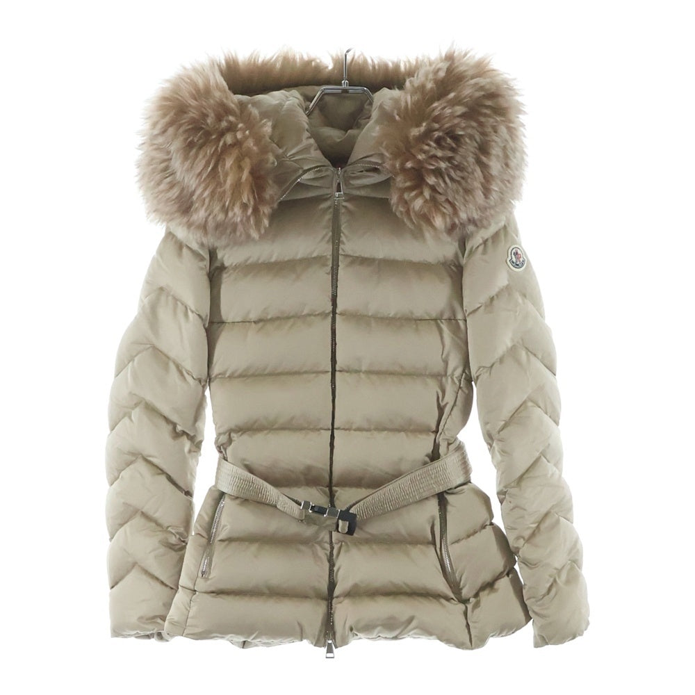 MONCLER(モンクレール) 24AW CUPIDONE GIUBBOTTO キュピドン ファー付き ジップアップ ナイロンダウンジャケット ベージュ レディース J20931A00177