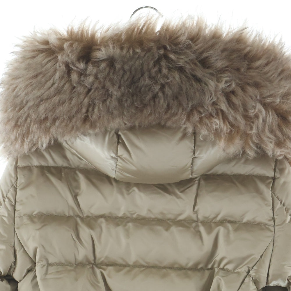 MONCLER(モンクレール) 24AW CUPIDONE GIUBBOTTO キュピドン ファー付き ジップアップ ナイロンダウンジャケット ベージュ レディース J20931A00177
