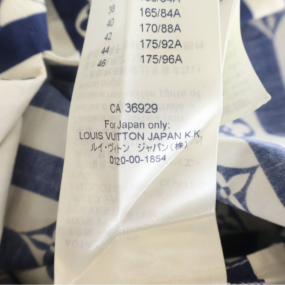 LOUIS VUITTON(ルイヴィトン) 20AW モノグラムコットンノースリーブベルト付きワンピース RW202W VSX FJDR13 ブルー/ホワイト レディース