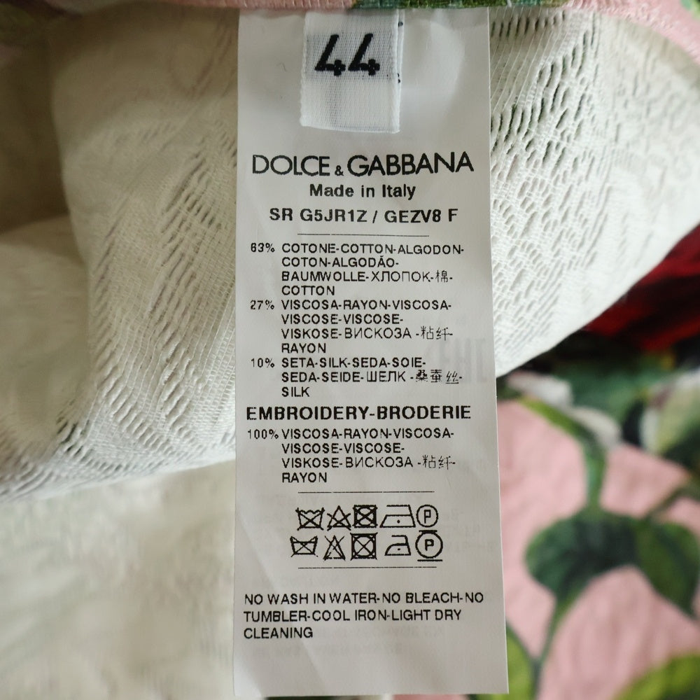 DOLCE & GABBANA(ドルチェアンドガッバーナ) コットンオープンカラー半袖花柄シャツ マルチ G5JR1Z
