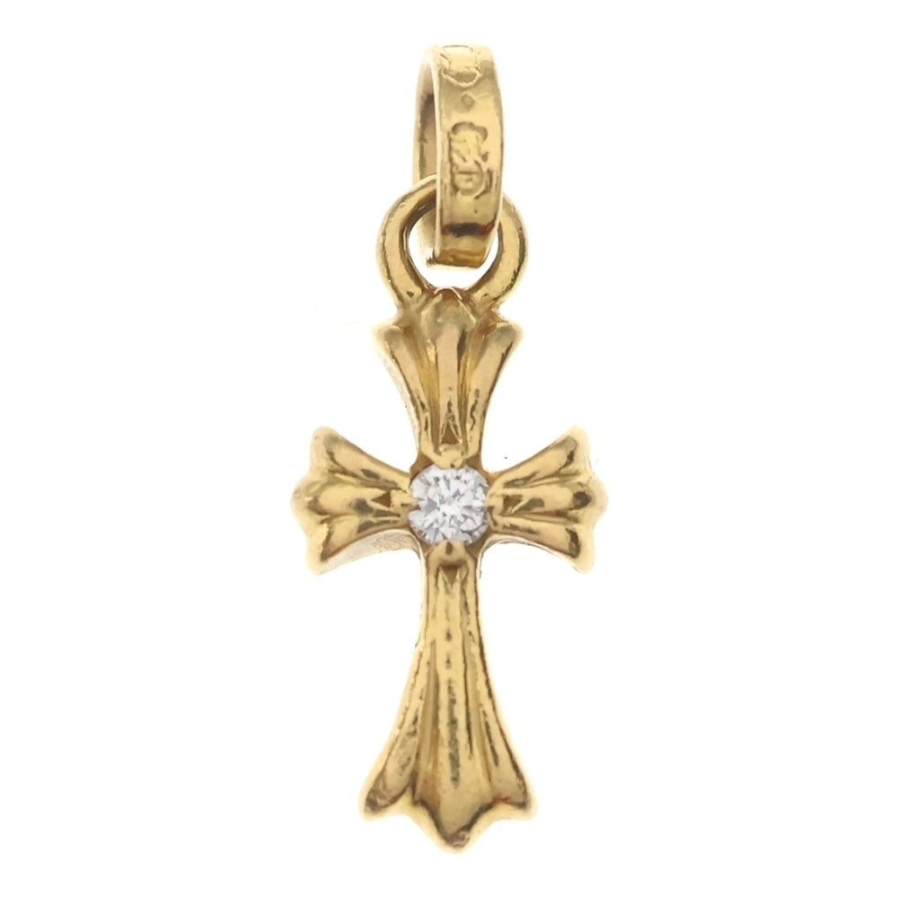 CHROME HEARTS(クロムハーツ) 22K CRS BBYFAT DIA ベイビーファットクロス 両面1ダイヤ ペンダントトップ ゴールド BCA034