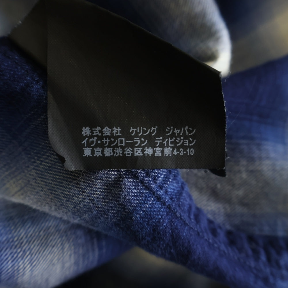 SAINT LAURENT PARIS(サンローランパリ) 16SS オンブレチェック 長袖シャツ 455433 Y019P ブルー
