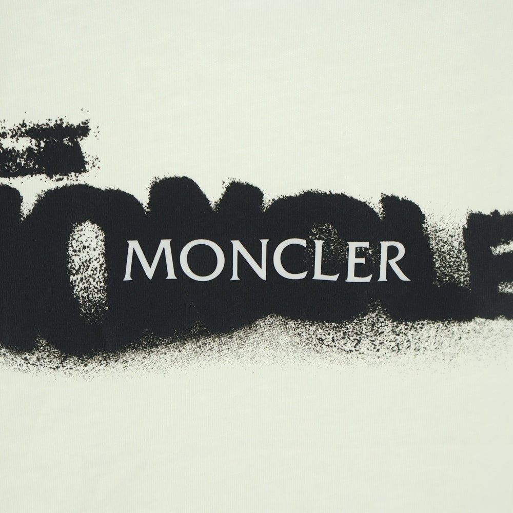 MONCLER(モンクレール) バックロゴプリント クルーネックコットン長袖Tシャツ カットソー ホワイト K20918D00001 89AUG