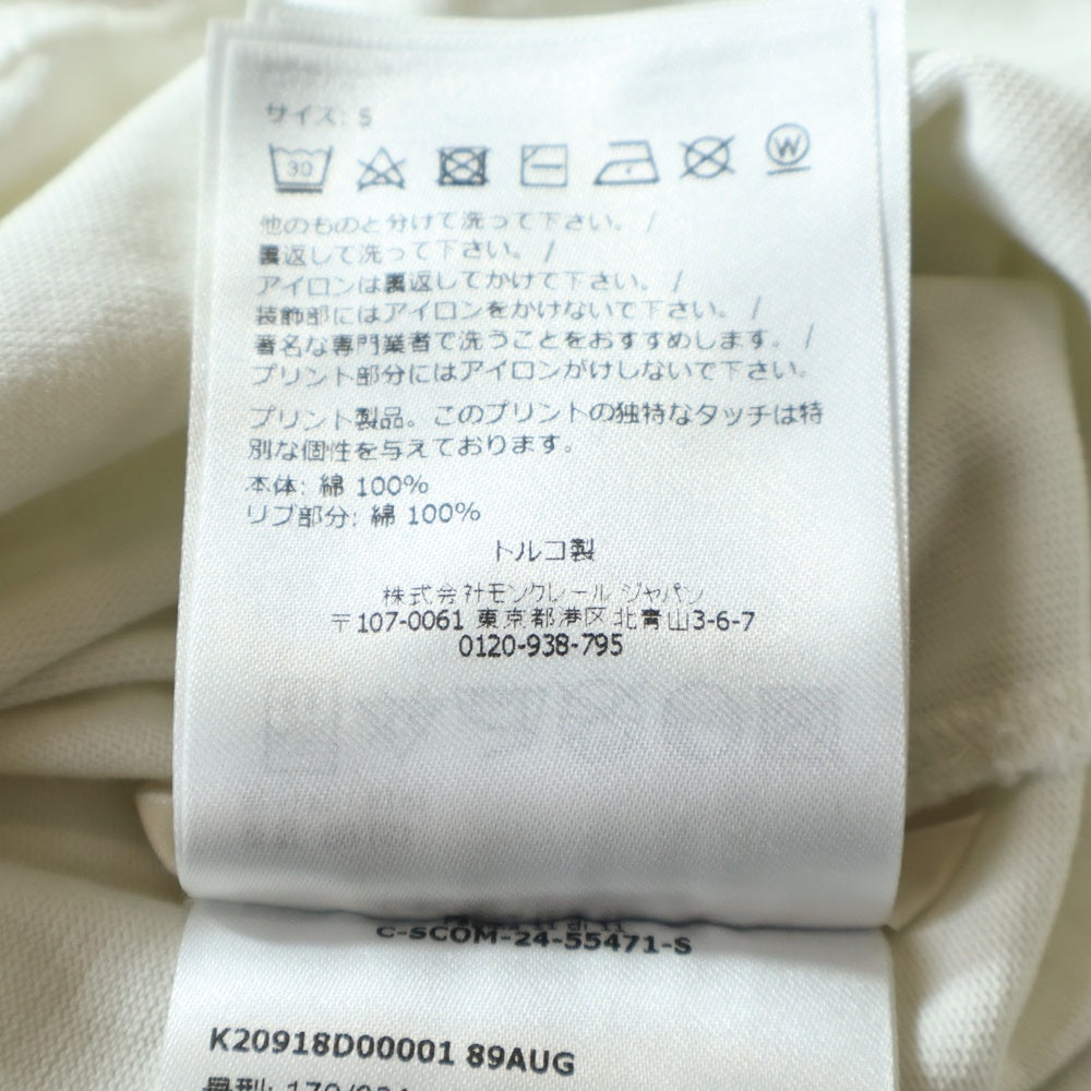 MONCLER(モンクレール) バックロゴプリント クルーネックコットン長袖Tシャツ カットソー ホワイト K20918D00001 89AUG