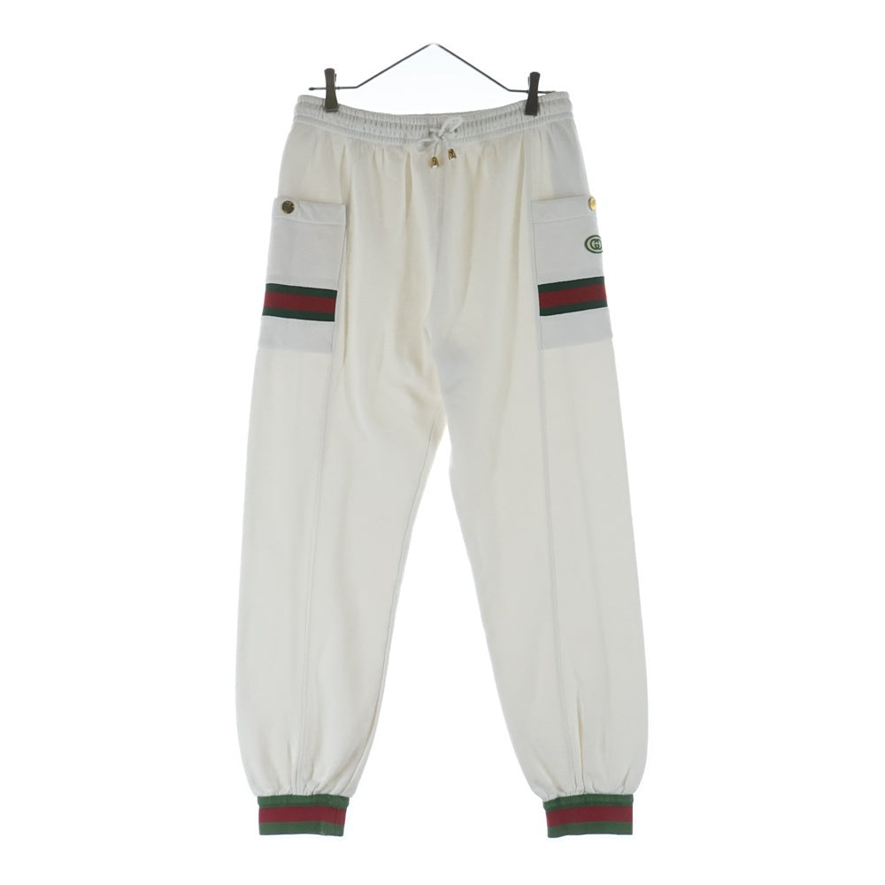 GUCCI(グッチ) シェリーライン ロゴパッチジョガースウェットパンツ ホワイト 625404 XJCOE