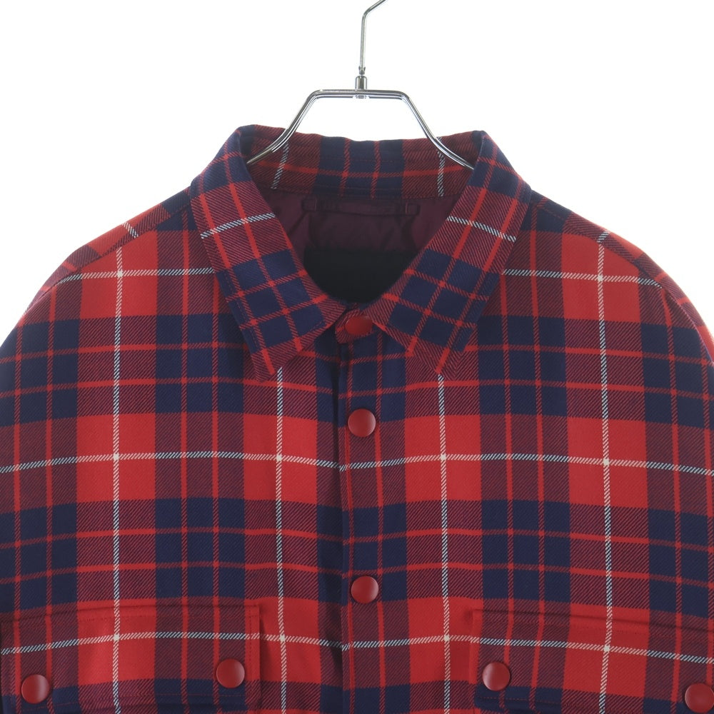 PRADA(プラダ) 21AW Wool Blend Shirt ウールブレンドシャツ シャツジャケット レッド SC556M S212 1ZK2