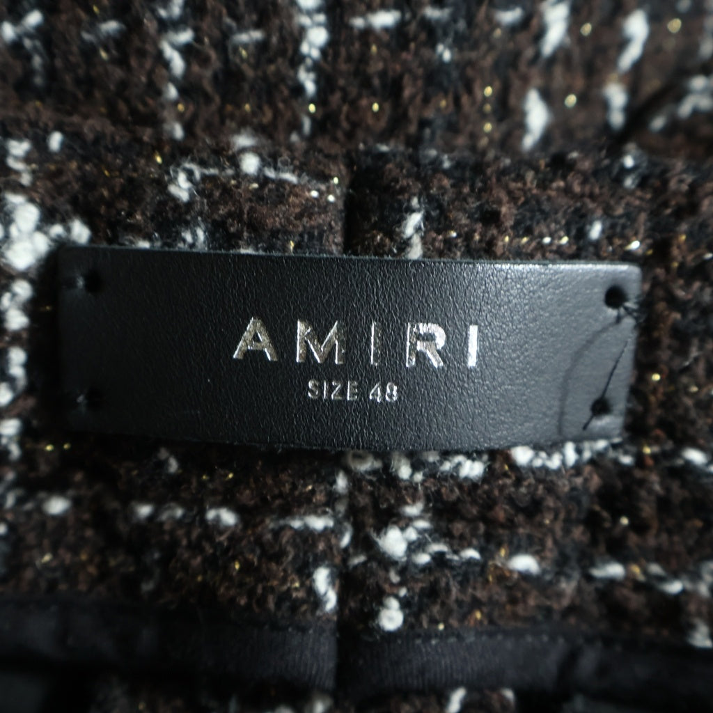 AMIRI(アミリ) ツイードフレアトラウザーパンツ スラックスパンツ ブラウン MPF010