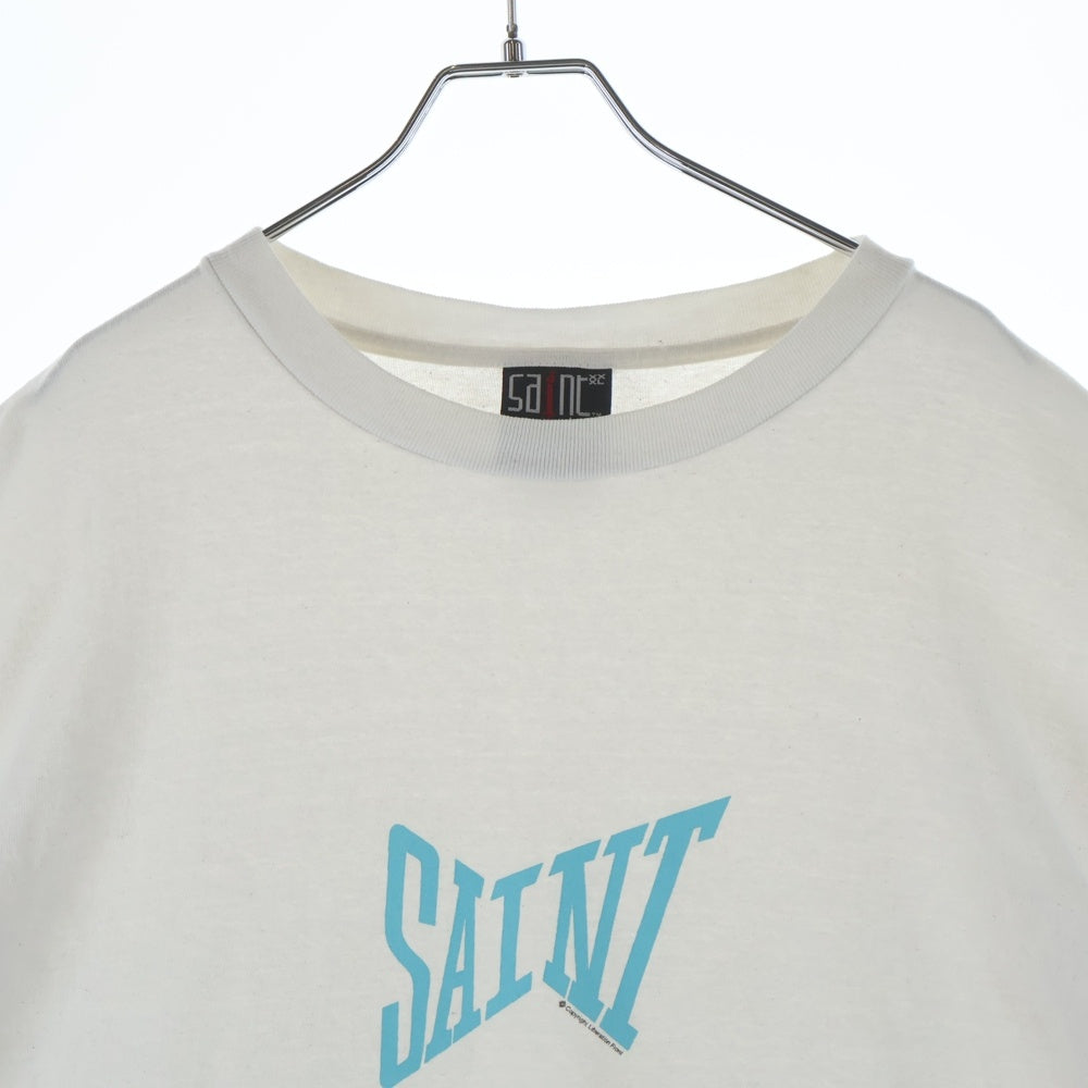 SAINT MICHAEL(セントマイケル) 24SS RIBON SAINT S/S Tee リボンセント クルーネック 半袖 Tシャツカットソー ホワイト SM-YS8-0000-012