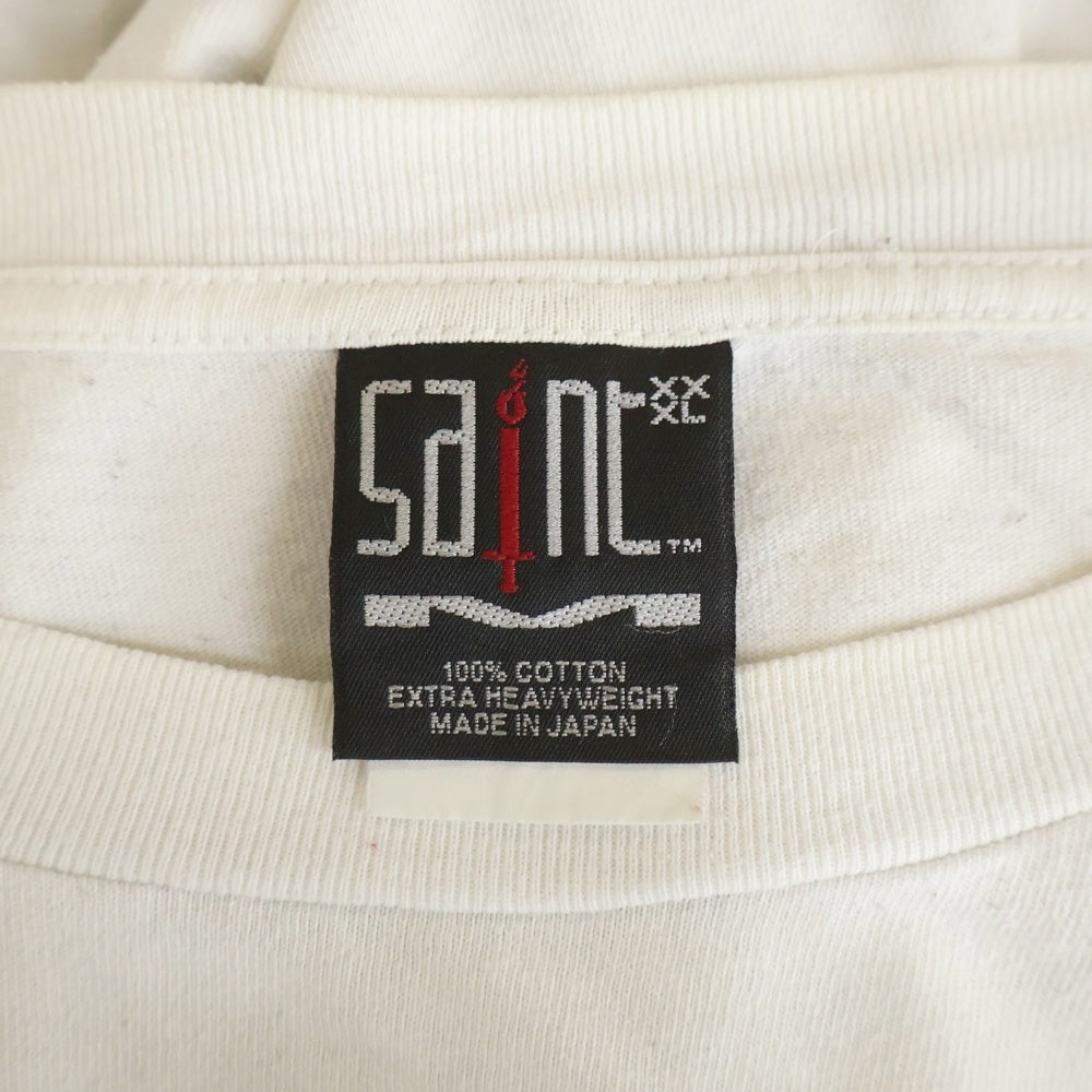 SAINT MICHAEL(セントマイケル) 24SS RIBON SAINT S/S Tee リボンセント クルーネック 半袖 Tシャツカットソー ホワイト SM-YS8-0000-012
