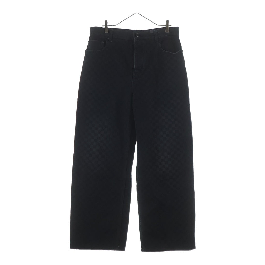 LOUIS VUITTON(ルイヴィトン) 25SS フロックドダミエデニム ワイドレッグパンツ RM251M CCU HSD71W ブラック