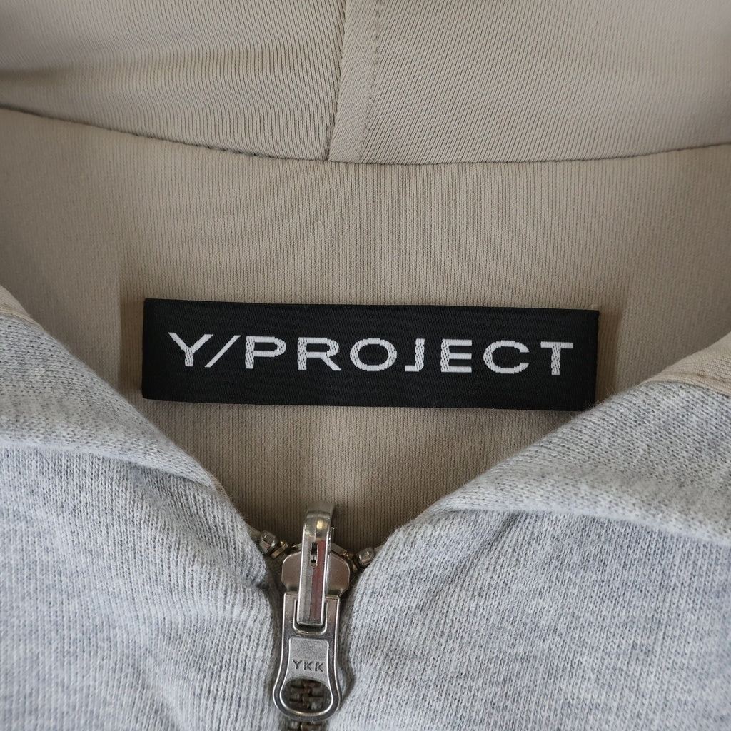 Y/PROJECT(ワイプロジェクト) 19SS オーバーサイズジップアップフーディ パーカー グレー