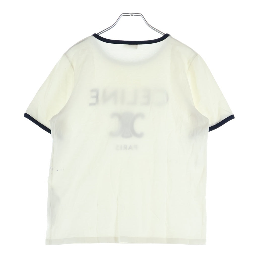 CELINE(セリーヌ) トリオンフ ロゴプリント クラシック クルーネック半袖Tシャツ カットソー 2X872671Q ホワイト レディース
