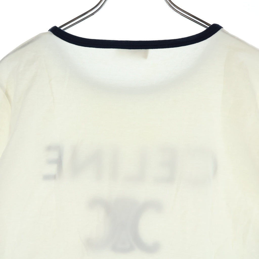CELINE(セリーヌ) トリオンフ ロゴプリント クラシック クルーネック半袖Tシャツ カットソー 2X872671Q ホワイト レディース