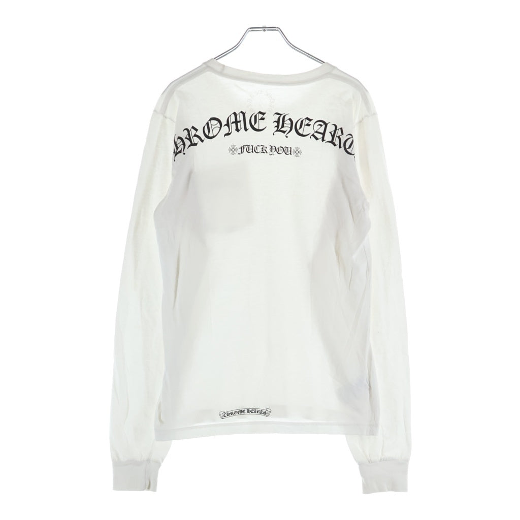 CHROME HEARTS(クロムハーツ) Fuck You L/S Tee ファックユーロングスリーブTシャツ 長袖カットソー ロンT アーチロゴバックプリント ホワイト