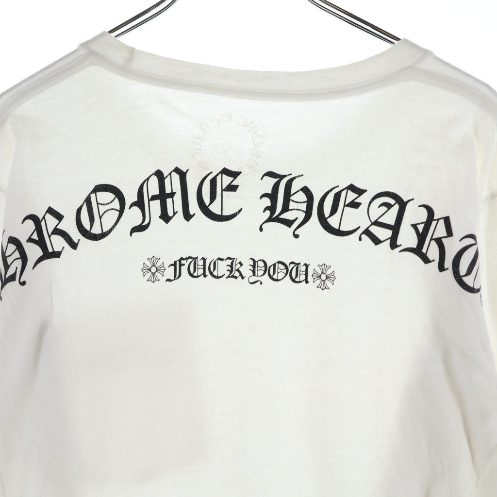 CHROME HEARTS(クロムハーツ) Fuck You L/S Tee ファックユーロングスリーブTシャツ 長袖カットソー ロンT アーチロゴバックプリント ホワイト