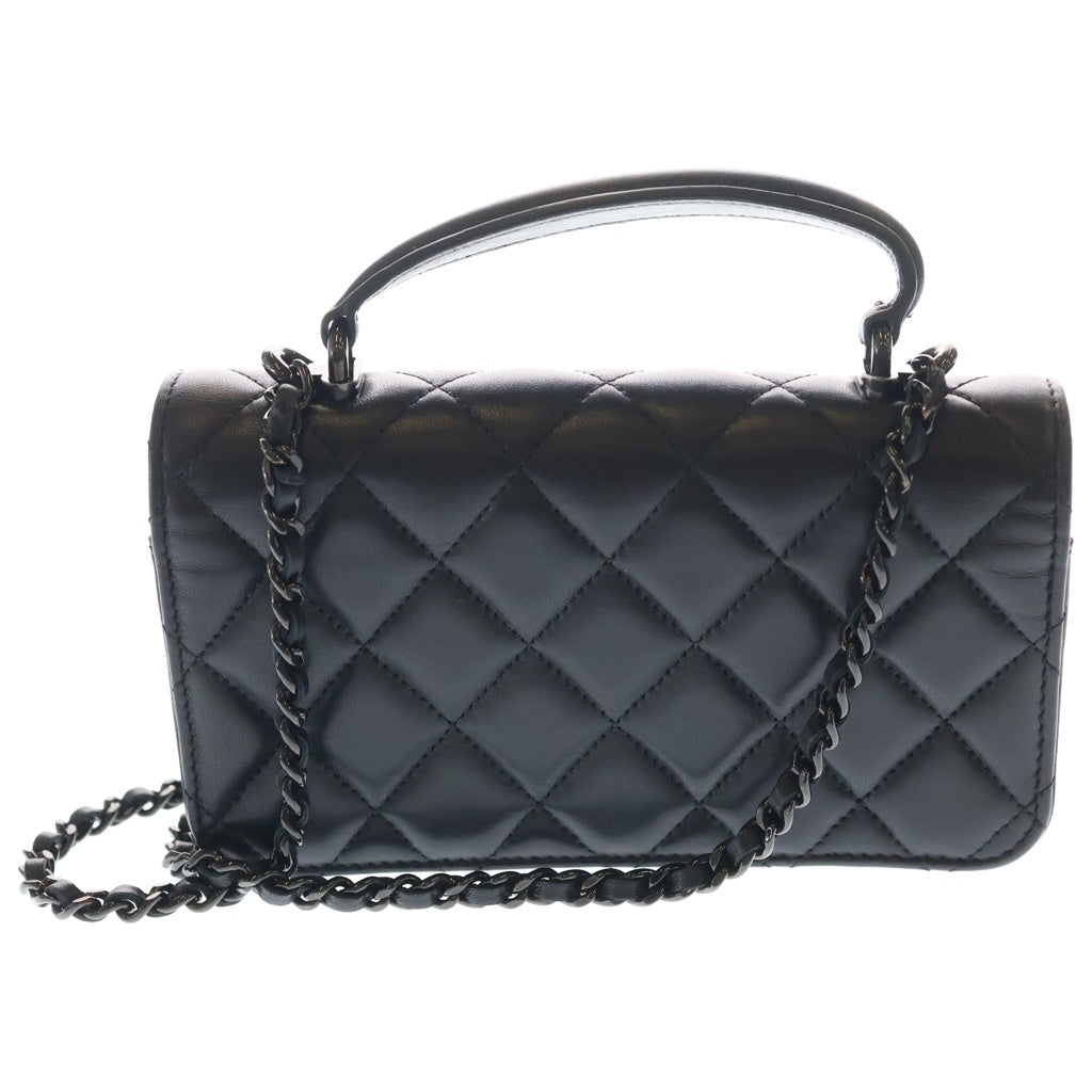 CHANEL(シャネル) マトラッセフラップフォンケース チェーンショルダーバックブラック AP3226 レディース