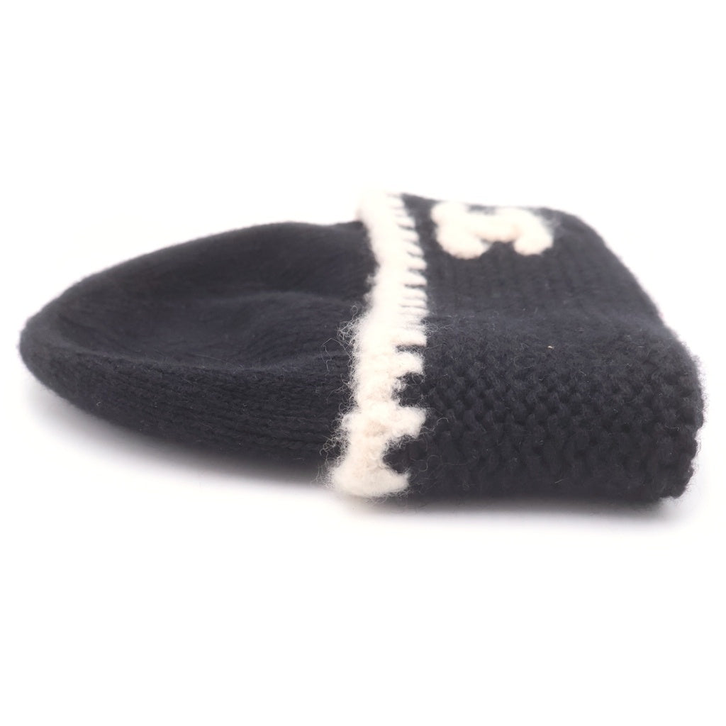 CHANEL(シャネル) ココマーク カシミアビーニー ニット帽子 ブラック/ホワイト レディース AA9203