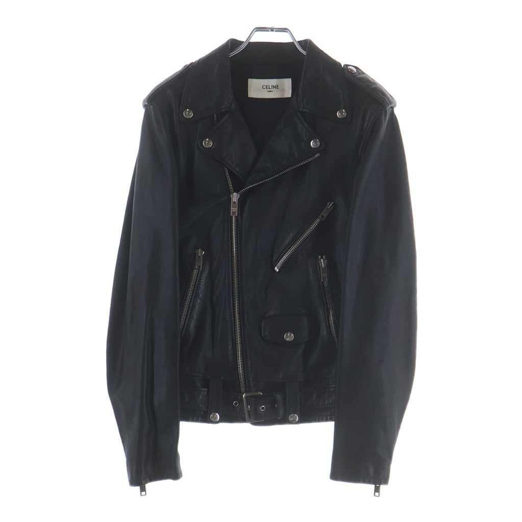 CELINE(セリーヌ) 19SS CLASSIC BIKER IN CALFSKIN クラシック バイカー ダブルカーフスキンライダース ジャケット ブラック 2E058297D