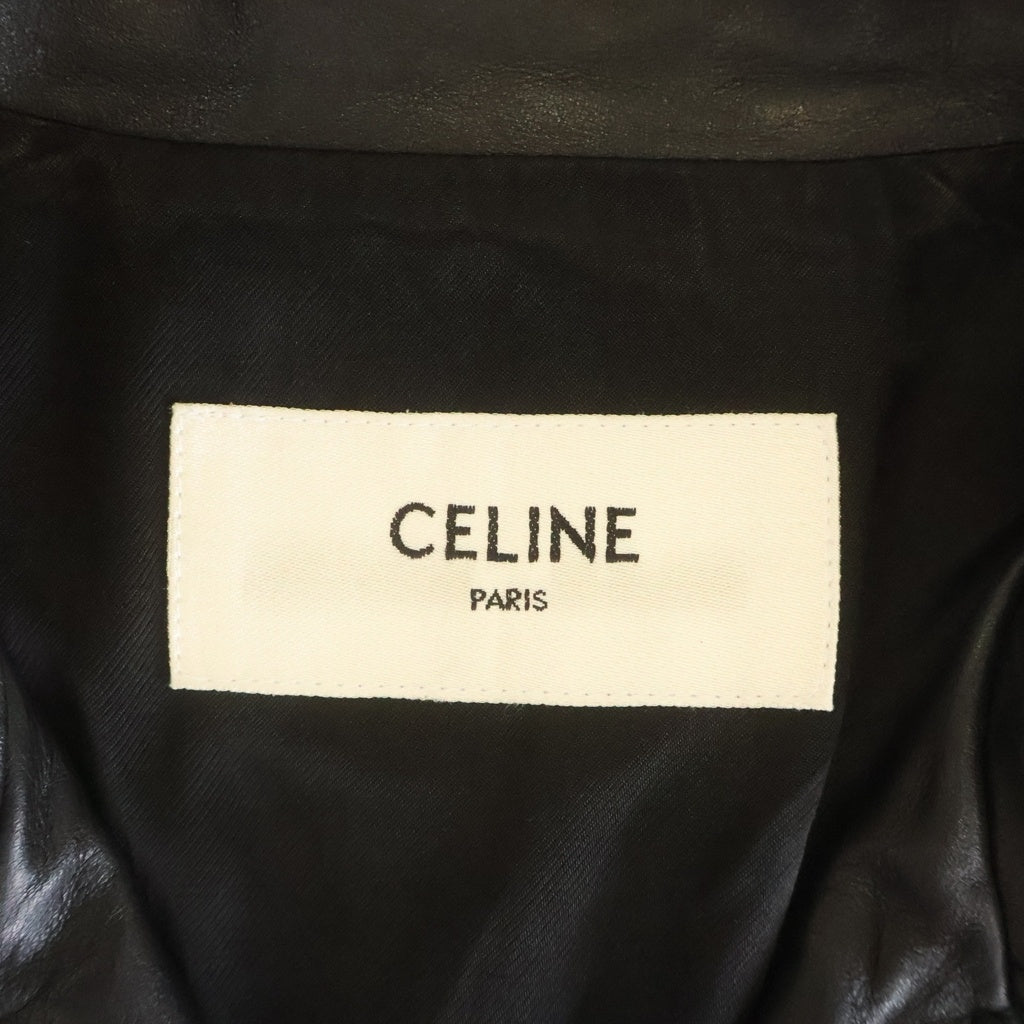 CELINE(セリーヌ) 19SS CLASSIC BIKER IN CALFSKIN クラシック バイカー ダブルカーフスキンライダース ジャケット ブラック 2E058297D