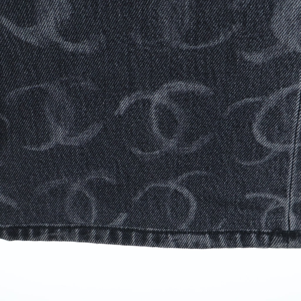 CHANEL(シャネル) 23SS ココマークスパンコールデザインデニムパンツ ブラック P75555V67155 レディース
