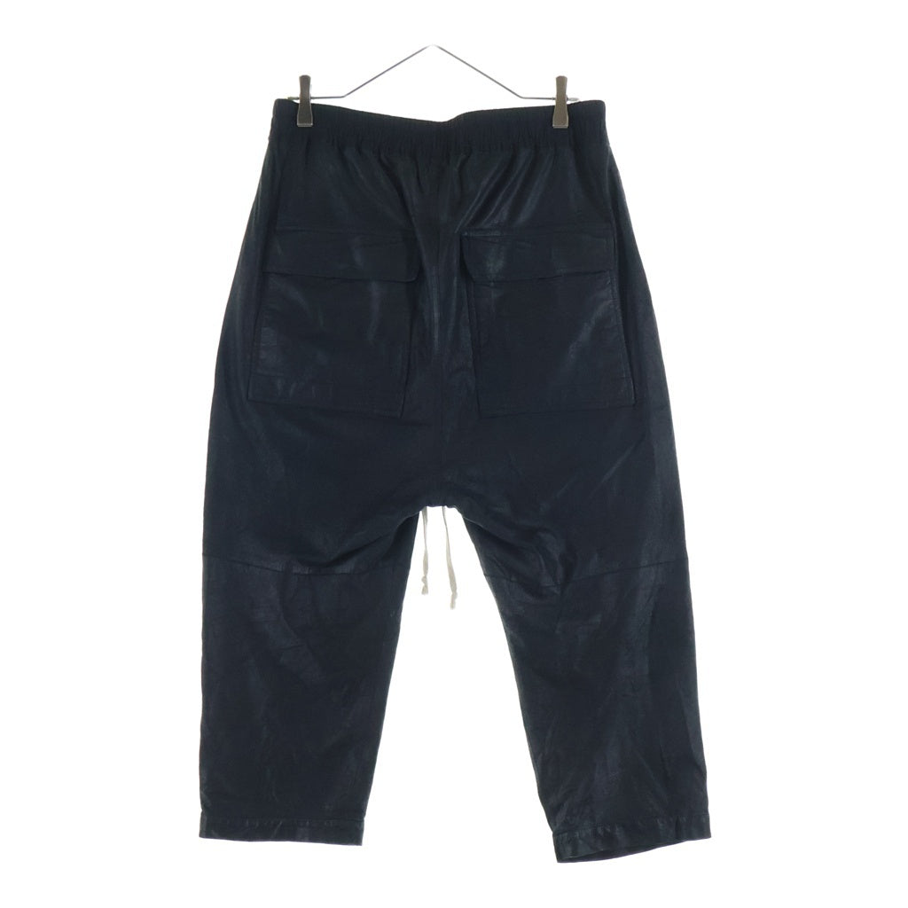 Rick Owens(リックオウエンス) 18AW Drawstring Cropped Leather Pants ドローストーリングクロップドレザーパンツ RU18F1395-LBG ブラック