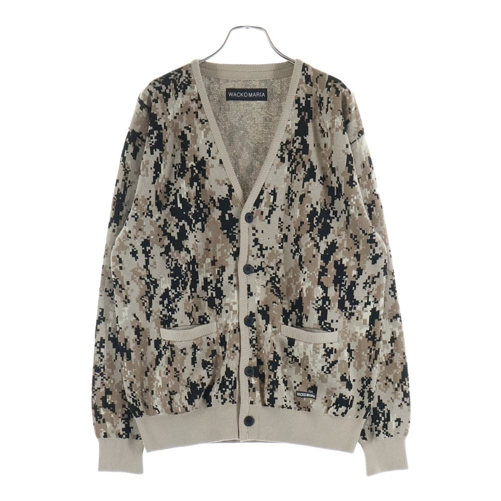 WACKO MARIA(ワコマリア) 26SS DIGTALCAMO JACQUARD CADIGAN デジタルカモシャガードカーディガン ベージュ 26SS-WMK-KN12
