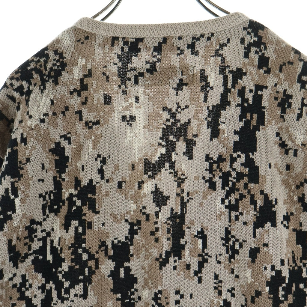 WACKO MARIA(ワコマリア) 26SS DIGTALCAMO JACQUARD CADIGAN デジタルカモシャガードカーディガン ベージュ 26SS-WMK-KN12