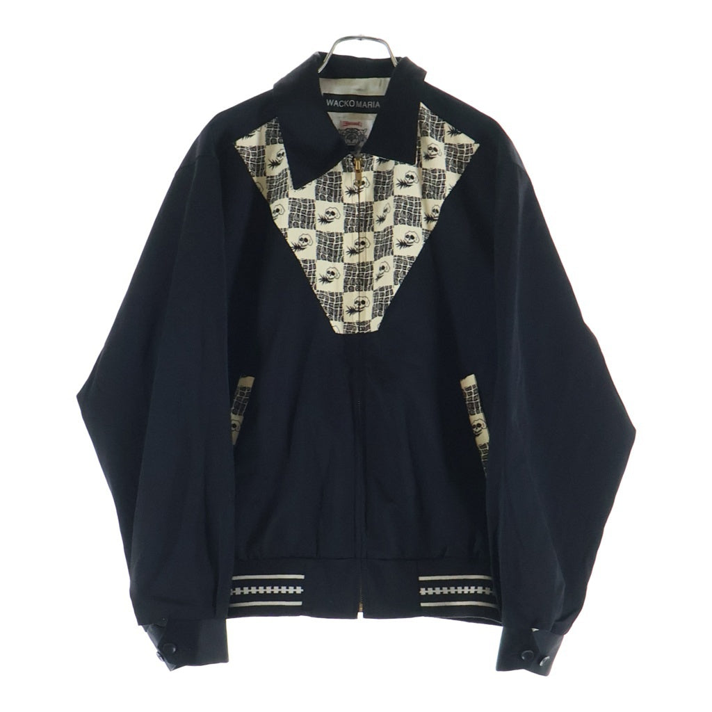 WACKO MARIA(ワコマリア) ×WOLF'S HEAD ×ウルフズヘッド 26SS 50'S JACKET スカル切替 スウィングトップ ジャケットWOLFSHEAD-WM-BL20 ブラック