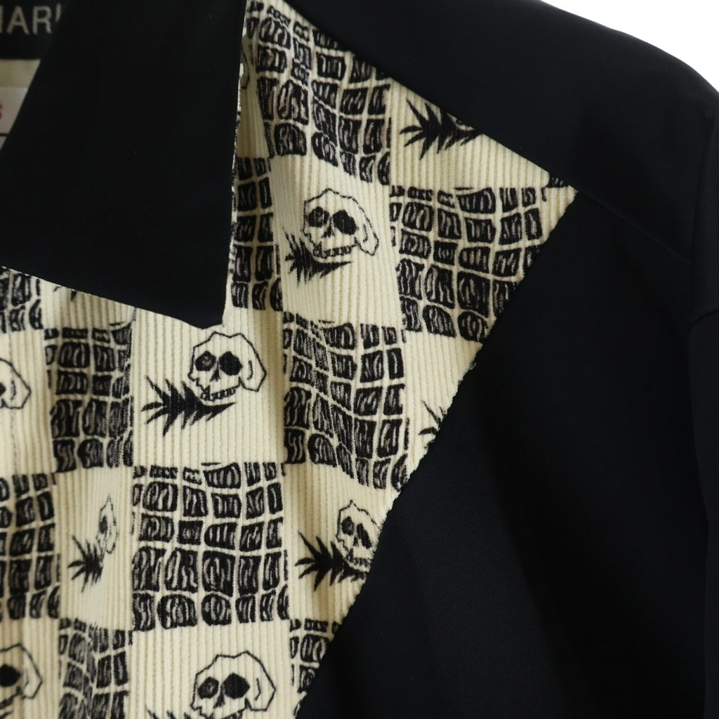 WACKO MARIA(ワコマリア) ×WOLF'S HEAD ×ウルフズヘッド 26SS 50'S JACKET スカル切替 スウィングトップ ジャケットWOLFSHEAD-WM-BL20 ブラック
