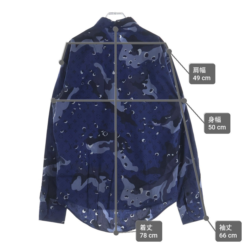 LOUIS VUITTON(ルイヴィトン) 20SS カモDNAオセアンモノグラム長袖シャツ ブルー RM201M TKJ HIS07W