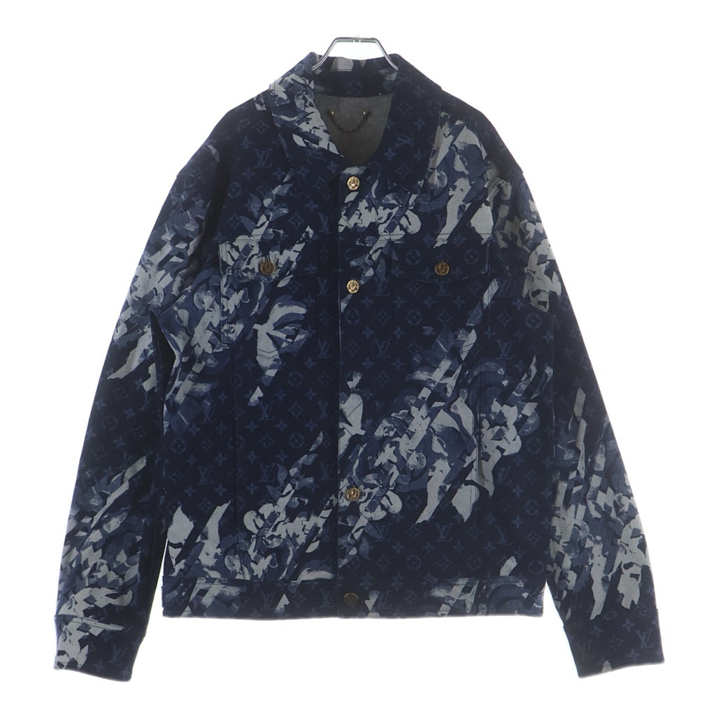 LOUIS VUITTON ルイヴィトン 24SS モノグラムプリンテッドデニムジャケット インディゴ RM241M FSG HQA01W LOUIS VUITTON(ルイヴィトン) 24SS モノグラムプリンテッドデニム