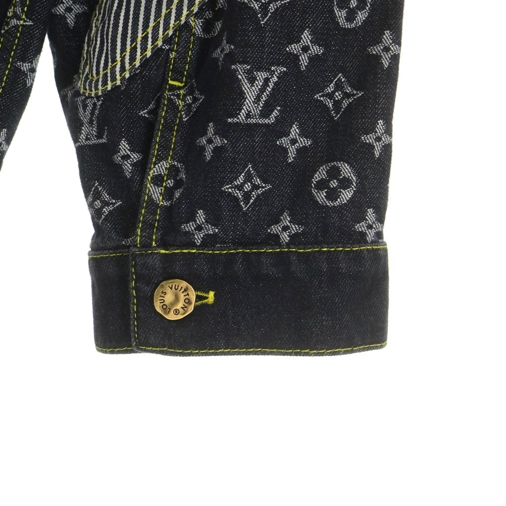 LOUIS VUITTON(ルイヴィトン) 22SS ×NIGO MONOGRAM CRAZY DENIM JACKET ニゴ モノグラム クレイジー ワークウエアデニムジャケット ブラック RM221M UZD HMA20E