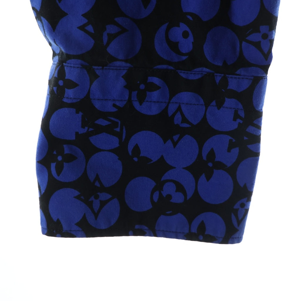 LOUIS VUITTON(ルイヴィトン) 19AW パーフォレーテッド モノグラムパターン DNA レギュラーカラー 長袖シャツ ブルー RM192M ORS HHS20W