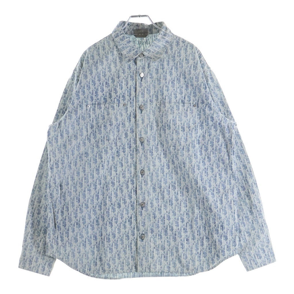 DIOR(ディオール) 20AW オブリーク総柄デニム 長袖シャツ インディゴ 013D585BY989
